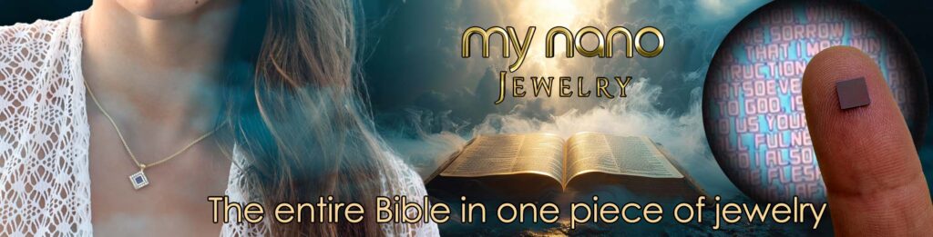 Christianity Necklace Diamond Gold Pendant with Bible Technology by My Nano Jewelry