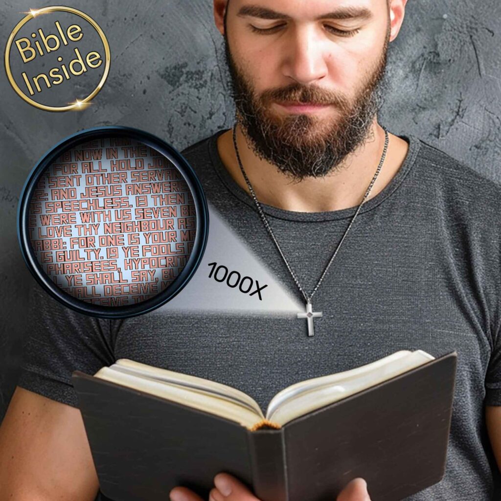 Entire Bible Jewelry Displayed With Inspirational Religious Artwork by My Nano Jewelry